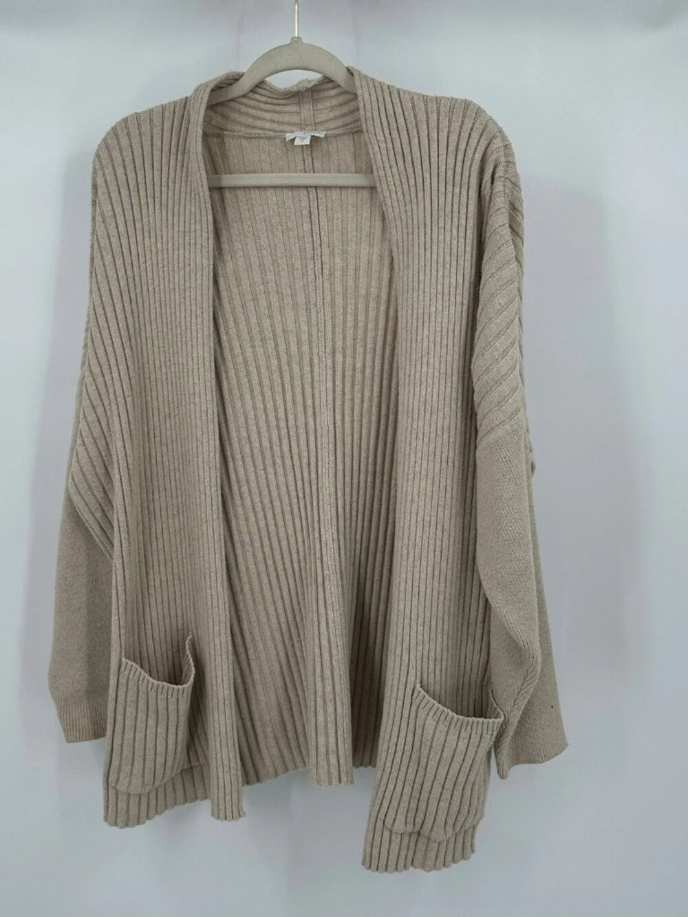 J Jill PureJill Womens Yak Wool Blend Cardigan Sz XL Ribbed Open Front Oversized